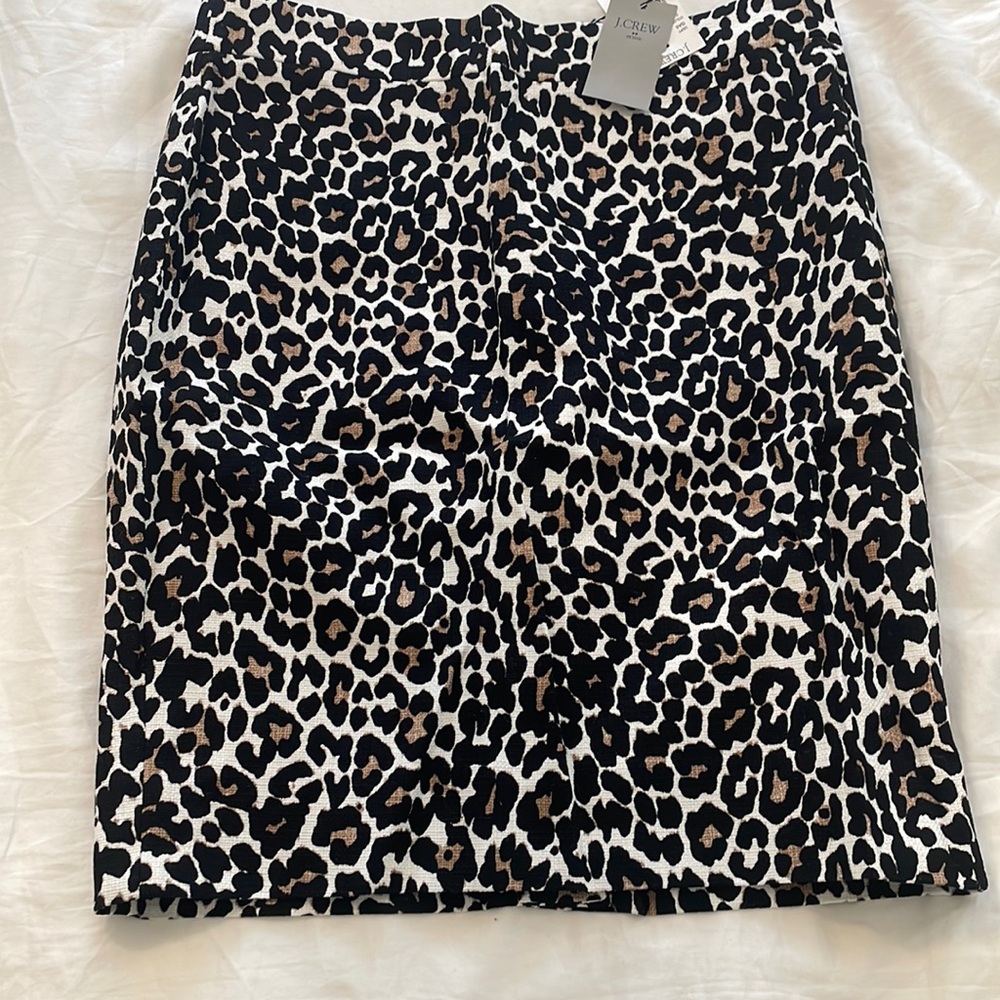 J Crew Petite Leopard Skirt NWT